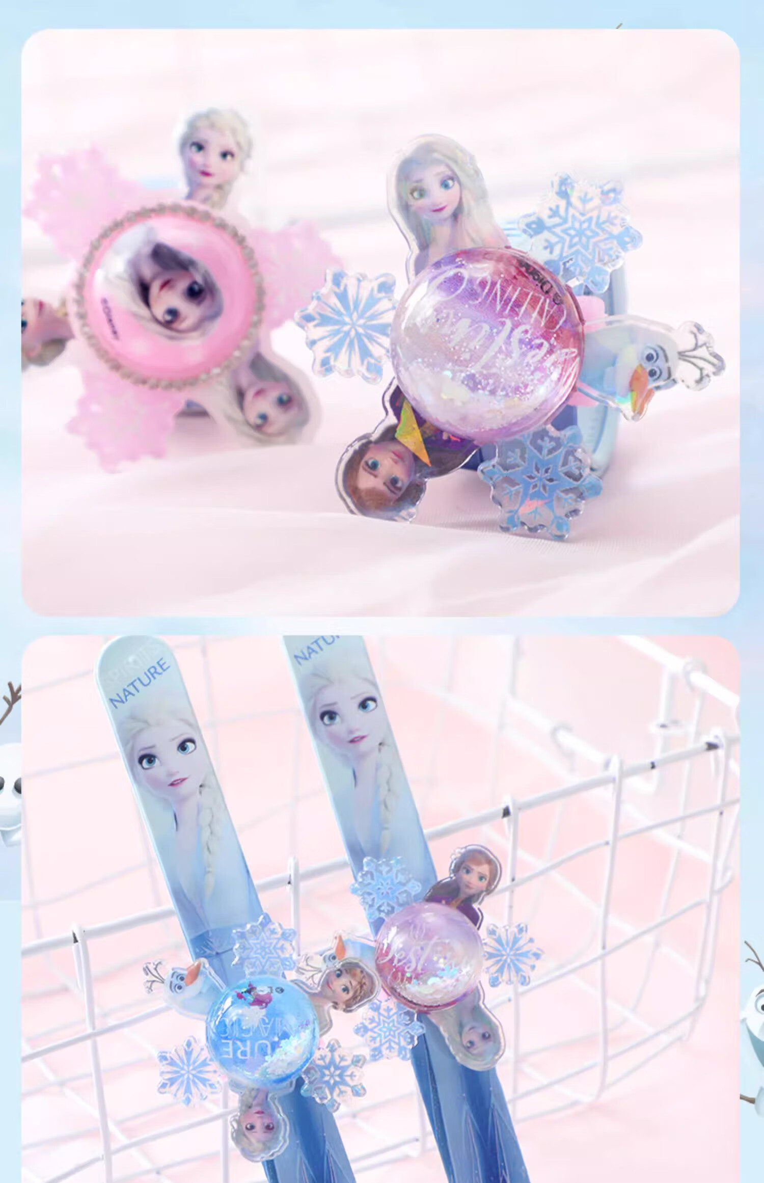 Disney Sand-Blowing Bracelet, Elsa Princess Spinning Top, Girls' Toy, Slap Bracelet, Birthday Gift for Girls 15