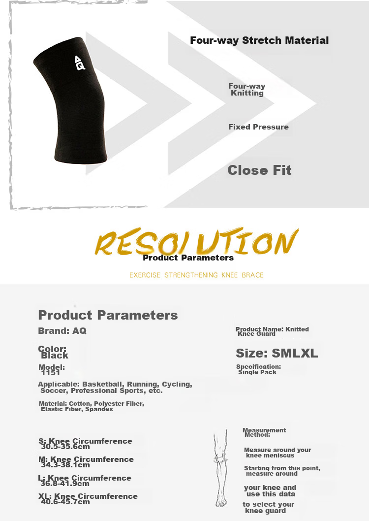 AQ Knee Brace for Sports, Running, Hiking, Cycling, Knee Joint Protection Equipment, 1151M Knee Sleeve, 34.3-38.1CM 7