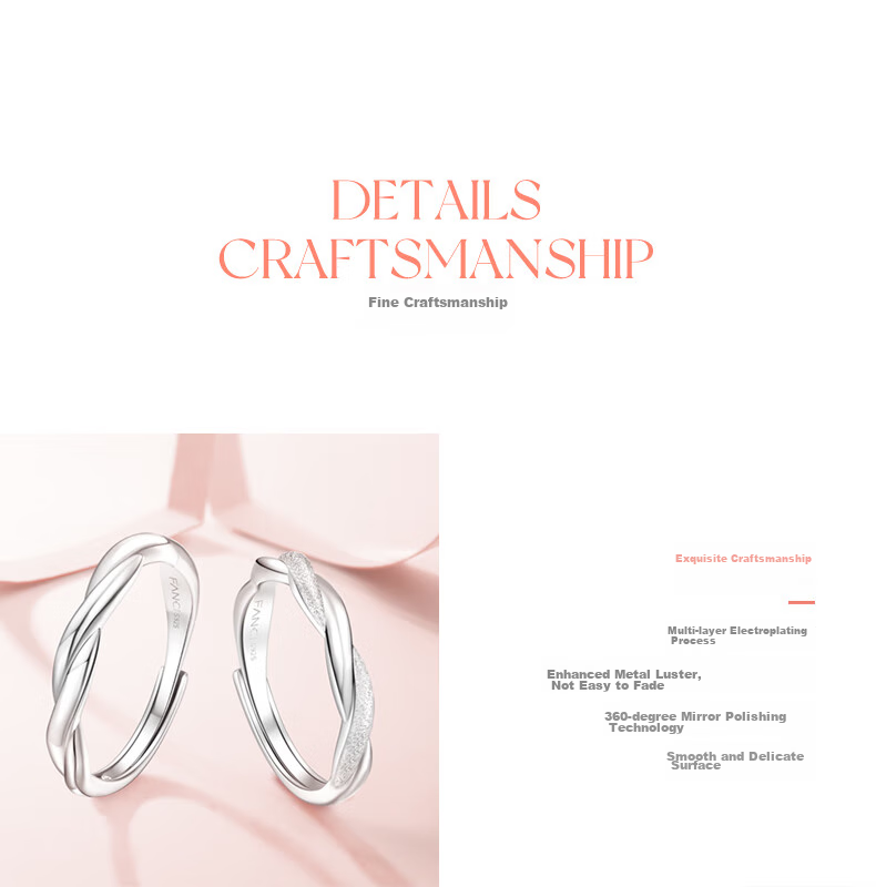 Fanci Romantic Couple Silver Rings, Matching Pairs for Men And Women, Birthday Gift, Anniversary Present for Girlfriend 8