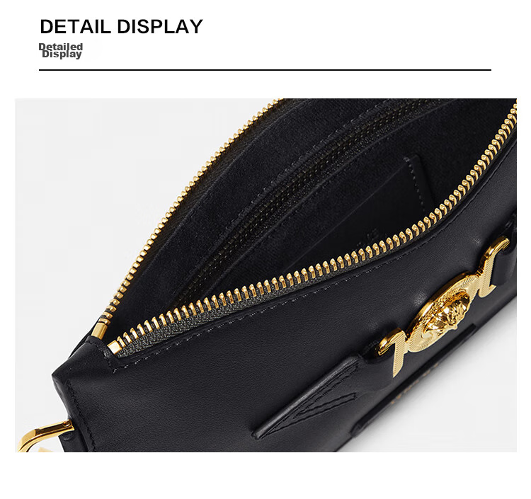 VERSACE Old Money Style Luxurious Metal Logo Clutch with High Elasticity 10