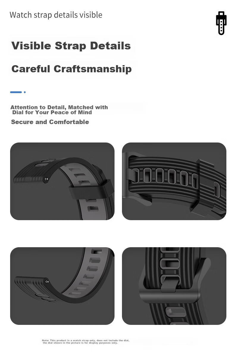 KMaxAI Compatible Silicone Watch Band for Huawei Watch GT6/5 46mm, Contrasting Color Watch GT4/3/2 Pro Dopamine Sports Watch Strap, Fresh Replacement Wristband, Black And Gray 7