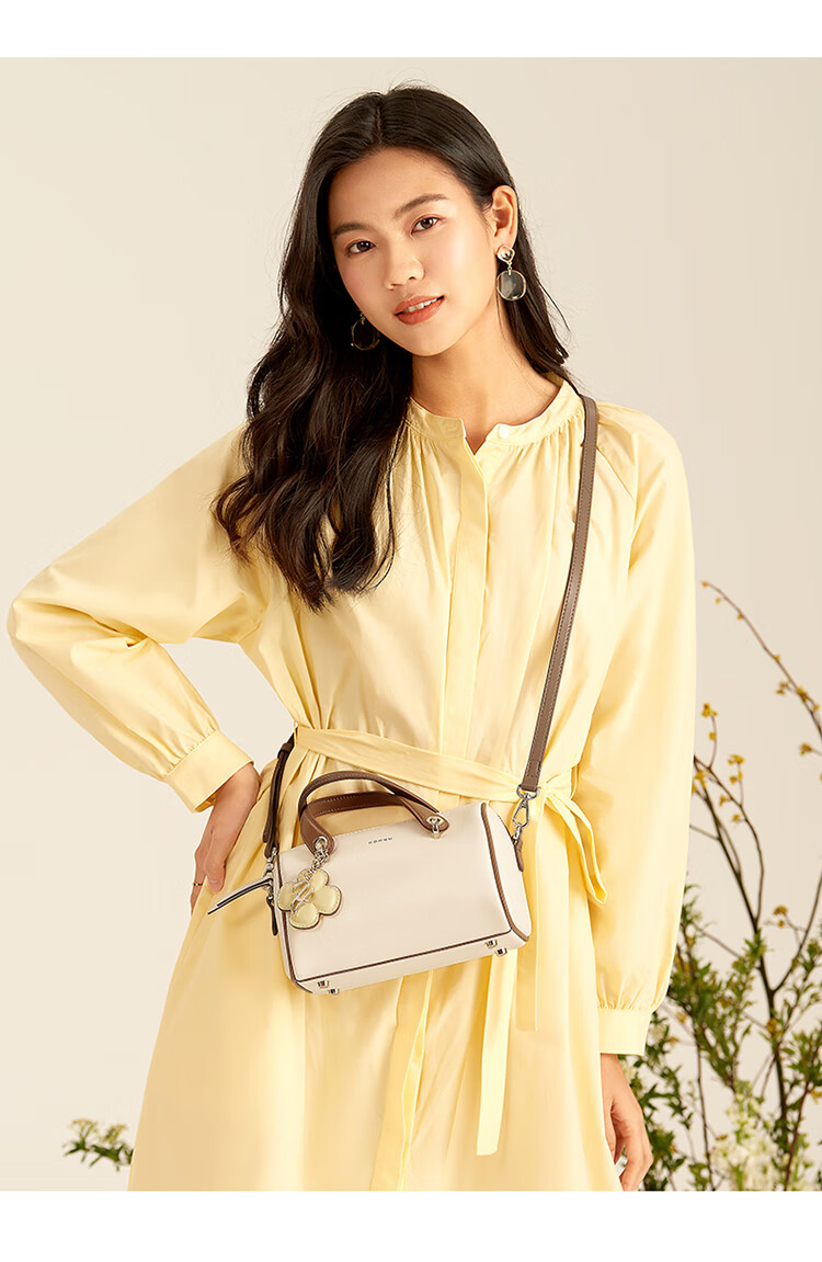 HONGU Women's Leather Handbag, Shoulder Bag, Crossbody Bag, Tote Bag, Simple Pillow Bag, Birthday Gift for Girlfriend 4