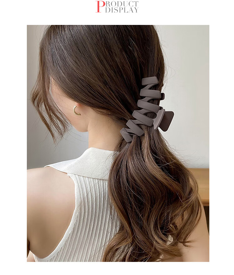 CHIMERA Versatile Hair Clip for Women's Back of Head, Large Shark Clip for Bun Hairstyle, Matte Wavy Claw Clip 9