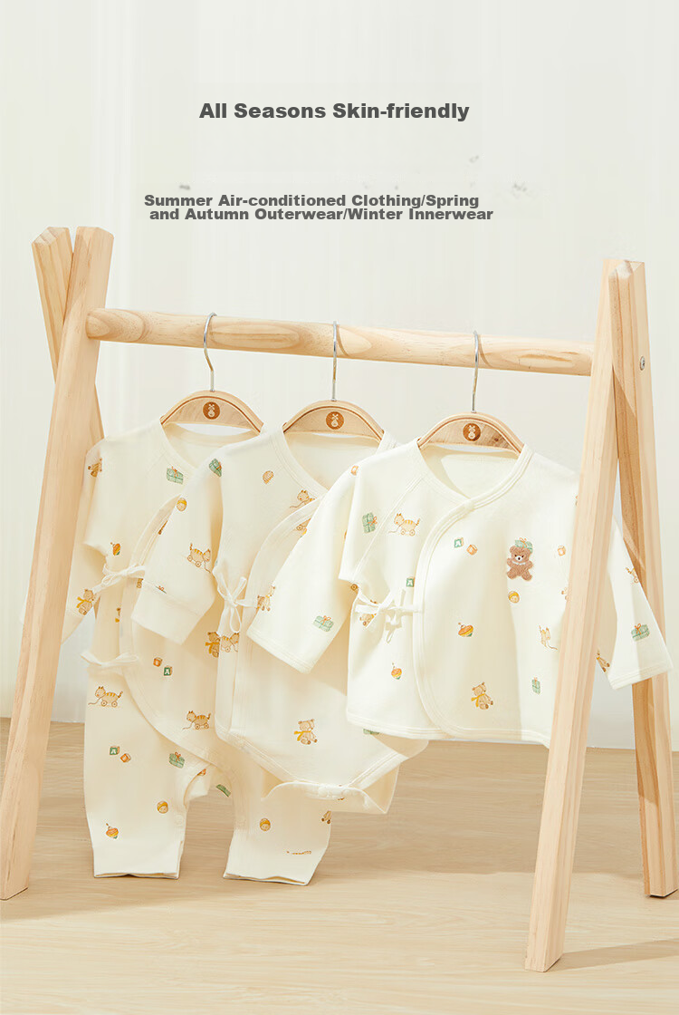 Wismorni Newborn Onesie, Spring And Autumn Baby Clothes, Pure Cotton Seamless Infant Long-Sleeve Triangle Romper Bodysuit 5