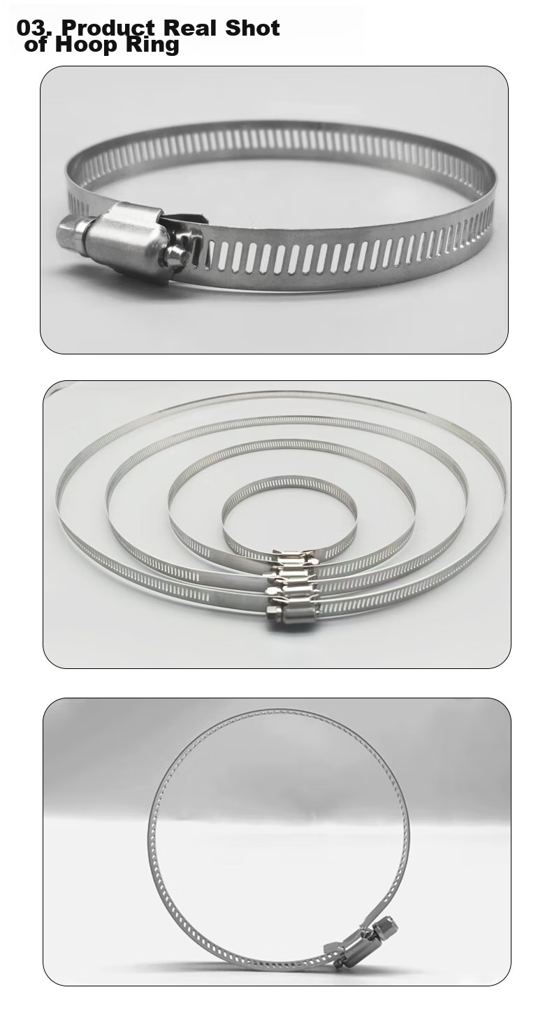 Minhongshi Camera Clamp Bracket, Full Steel Clamp, Stainless Steel Hose Clamp, Electrical Wire Pole Clamp, Stainless Steel Pipe Clamp Ring, Diameter 400MM 9