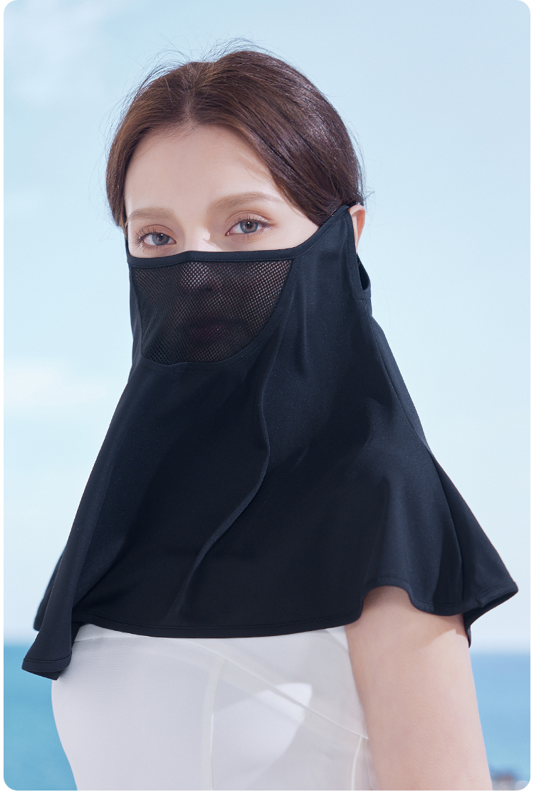 JIUMU Ice Silk Sun Protection Face Mask for Women, Summer UV Protection Sunshade Veil, Driving Neck Guard, Breathable Full Face Mask 11
