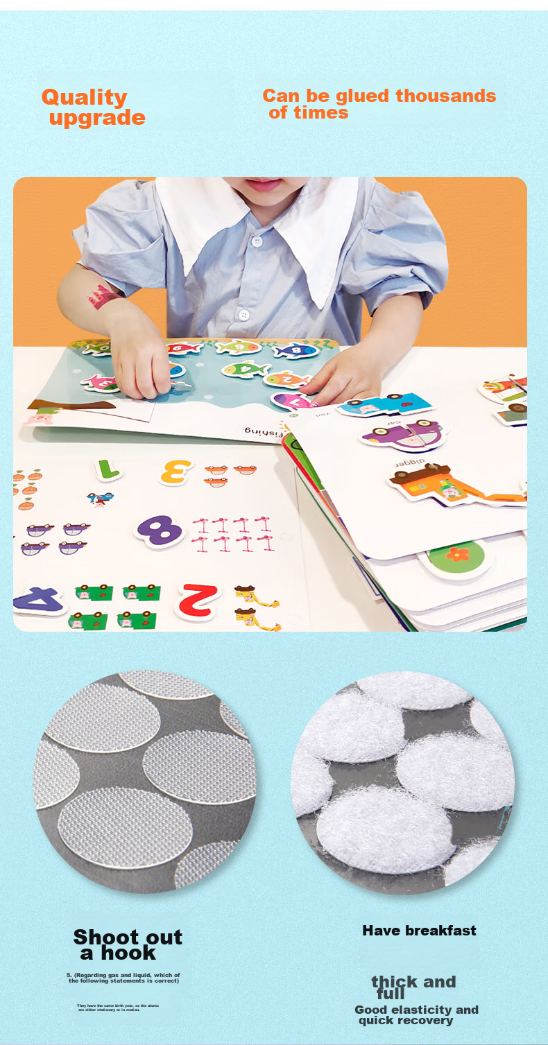 Yinbei Handmade Velcro, Double-Sided Tape for Children's Crafts, Quiet Book Adhesive, Self-Adhesive Stickers, DIY, Φ20mm (100 Pairs) 6