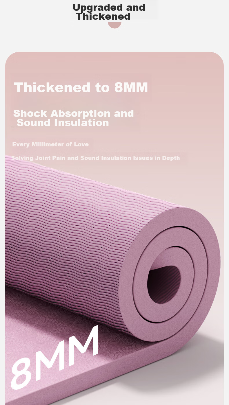 Yottoy Yoga Mat, Extra Large Double Size Thickened Wide Long Non-Slip Floor Mat for Children Home Use Dance Practice Fitness Mat 8mm 8