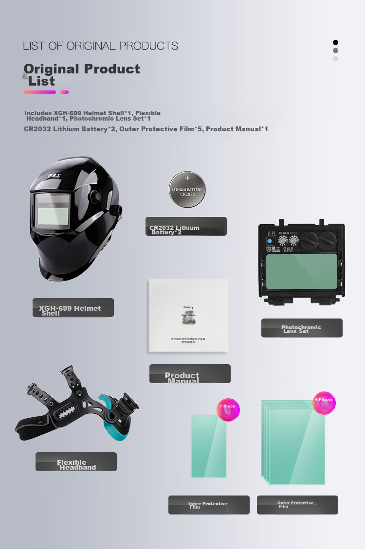 XINGGONG Welding Helmet with Auto-Darkening Thickened Face Shield, Welding Head-Mounted Protective Face Shield with Replaceable Battery, XGH692 14