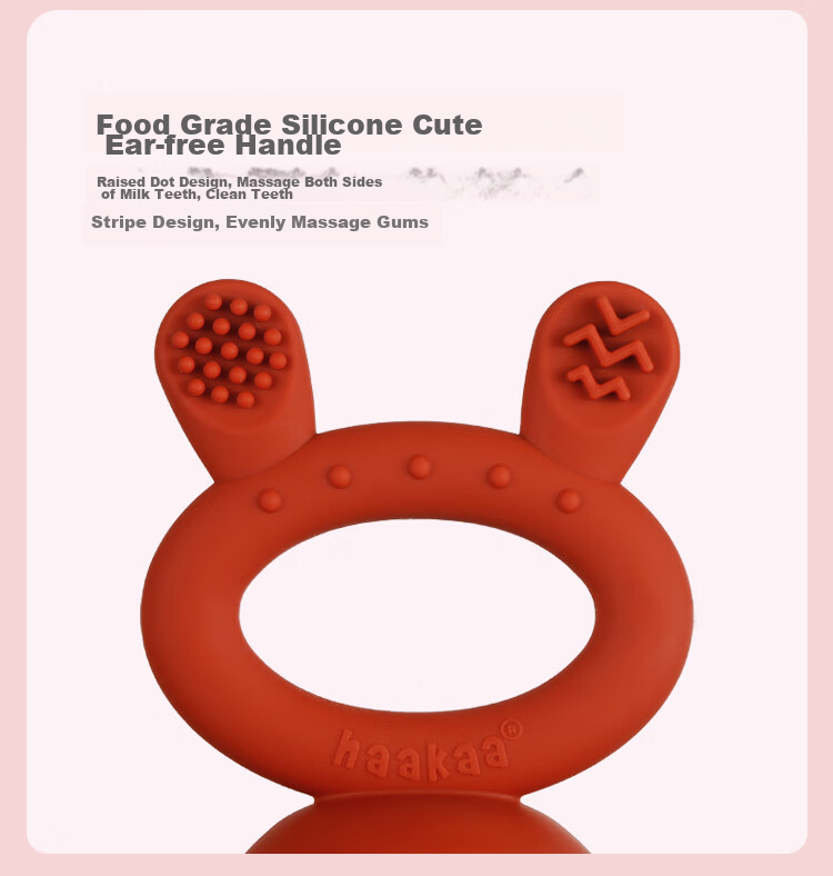 Haakaa Baby Food Teether, Lotus Pink Color, Fruit And Vegetable Teether for Infants, Fruit Sucking Toy And Complementary Food Feeder 6