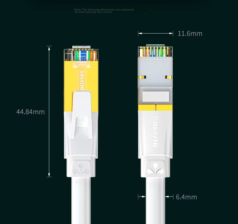 SAMZHE Cat7 Ethernet Cable, Pure Copper, 10 Gigabit Shielded Network Connection Cable, Gaming Twisted Pair Cable, Broadband Home Use Compatible with 2.5G, Finished Patch Cord 0.5 Meter, White 14