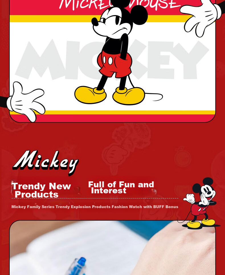 Disney Mid-Autumn Festival 2026 New Model Watch for Middle And High School Exams, Waterproof Quartz Wristwatch for Boys, Youth Student Gift 3