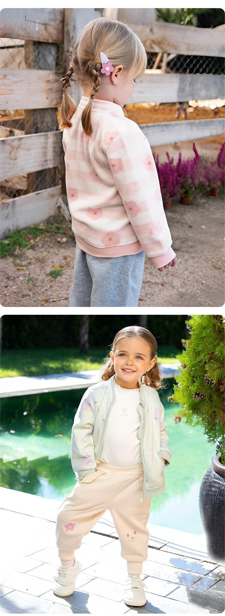 DAVE & BELLA Girls' Spring and Autumn Fleece Jacket Baby Plush Coat 9