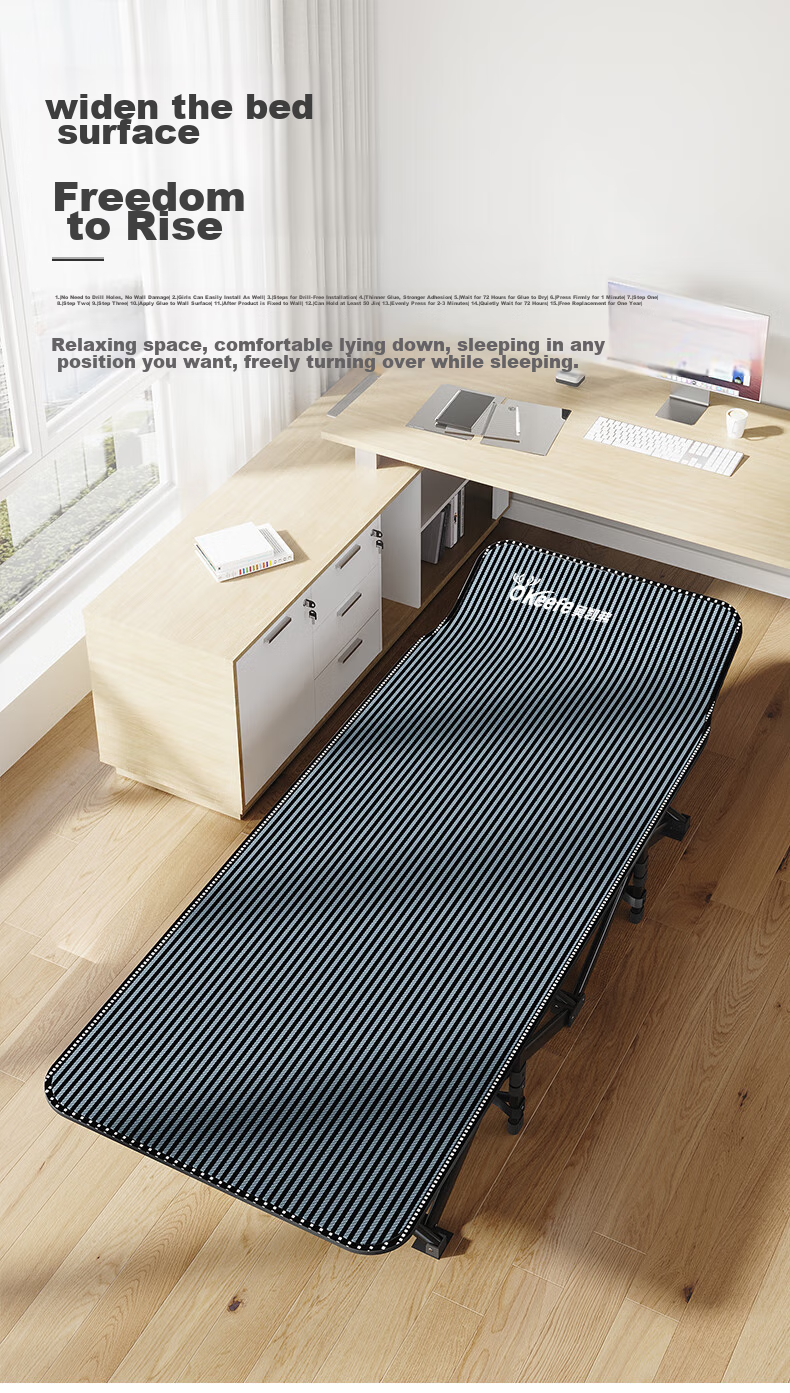 OKeefe Folding Bed, Lounge Chair, Office Nap Bed, Multifunctional Single Bed, Accompanying Care Bed, Camp Bed, Siesta Bed, Premium Gray 3