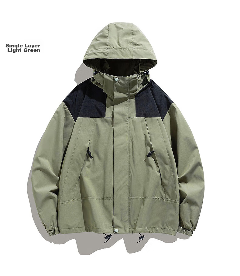 JEEP SPIRIT Windproof And Water-Resistant Single-Layer Outdoor Jacket for Men And Women, Warm Mountaineering Coat 18