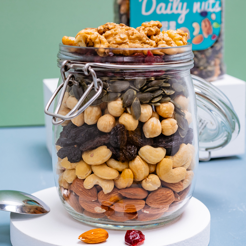 新边界 每日坚果B款400g 综合果仁 混合坚果炒货核桃仁腰果仁巴旦木罐装