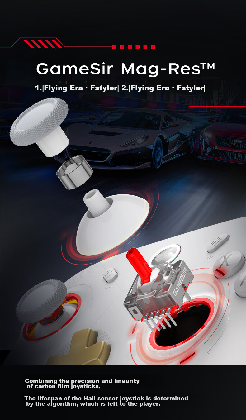 GAMESIR Fengxingzhe 2 Wireless Game Controller Motion-Sensing Switch Controller with Base, Compatible with Mobile Android Apple PC Bluetooth NS2 Computer TV Steam Original Genshin Impact Black Myth: Wukong Zero 5