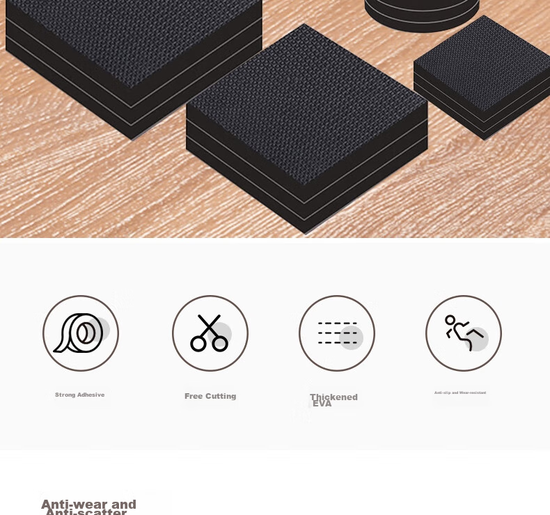 Dienmern Table And Chair Foot Pads, 88 Pieces, Bench Chair Thickened Wear-Resistant Non-Slip Stickers, Table Leg Pads, Anti-Ring Furniture Protection Pads, Square And Round Shapes 2