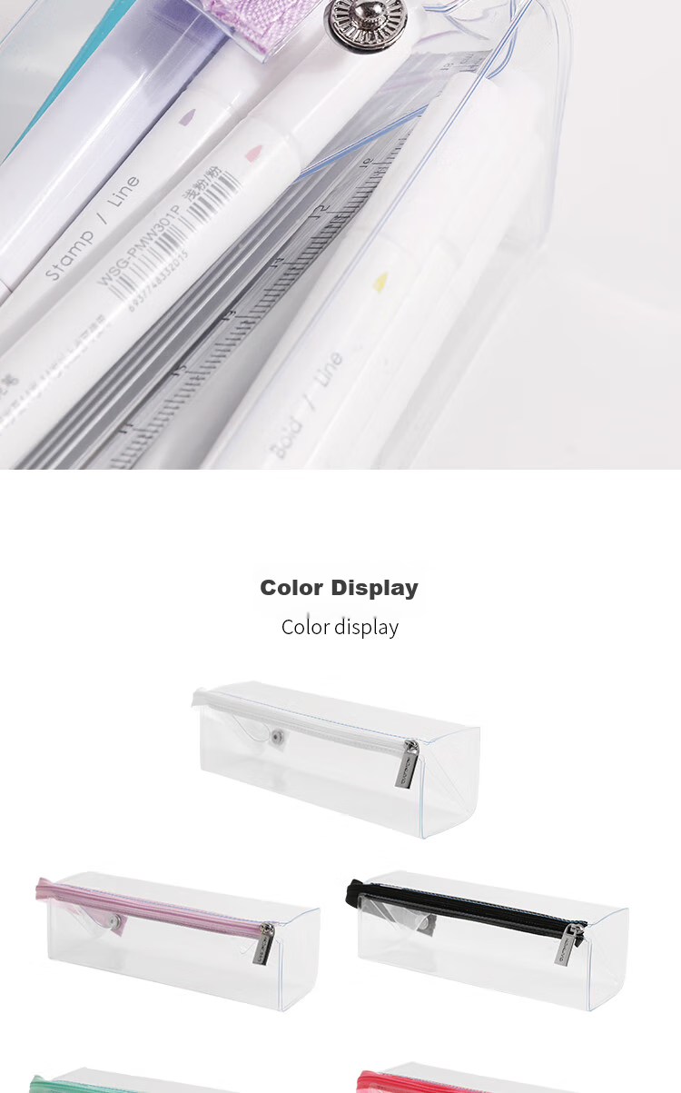 KOKUYO Campus Transparent Pencil Case, C2-R Student Stationery Box for Exams, PVC Pencil Pouch, New Pink Model, WSG-PC23TP 7