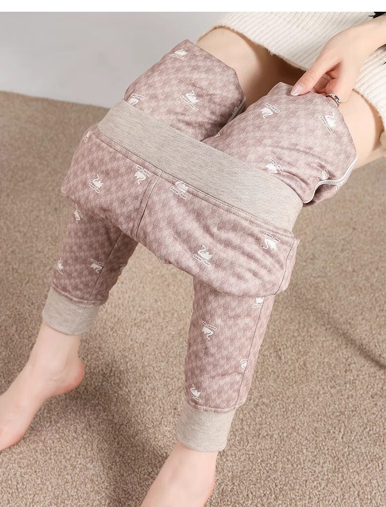 Langsha Women's Inner Fleece-Lined Pants for Winter, Non-Bulging, Thickened, Lightweight, Cold-Resistant, Warm White Duck Down Inner Lining Thermal Underwear 21