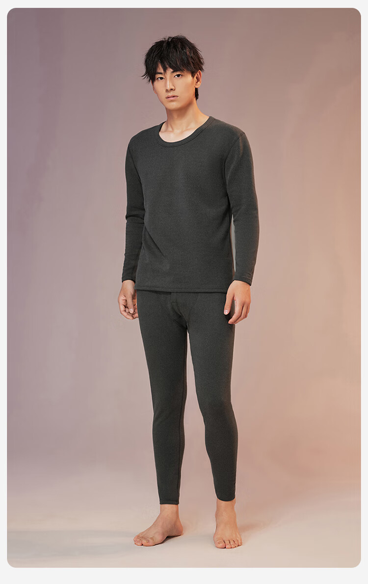 Nanjiren Wool Blend Silk Thermal Underwear for Women, Fleece-Lined Autumn Top And Pants Base Layer Set L 4