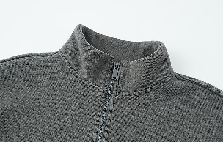 Dme [Smart Relaxation] Winter Minimalist Cloud Texture Cotton Letter Silicone Print Fashionable Stand Collar Zipper Sweatshirt for Women 8