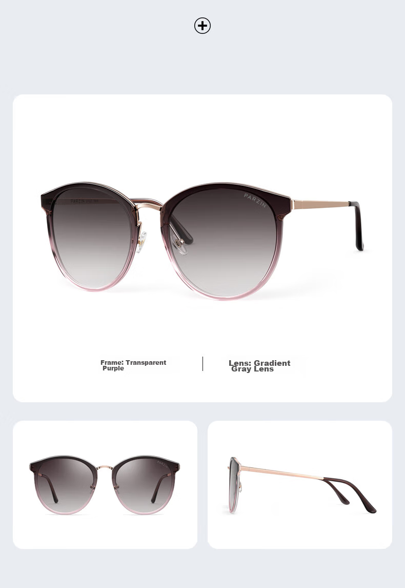 PARZIN Polarized Sunglasses for Women, Retro Large Frame Sun Protection Glasses, Driving Fashionable Sunglasses Gift PZ9913 13