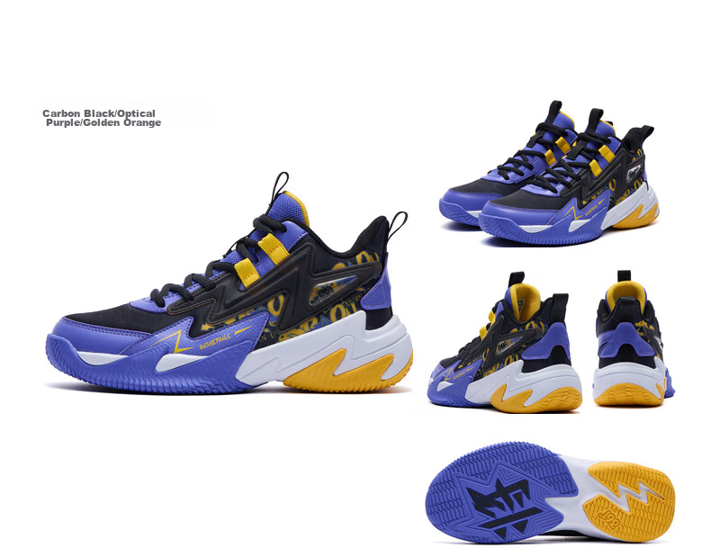 361° Hanjiang Children's Basketball Shoes, Size 25, All-Season Youth Practical Training, Hard-Wearing Basketball Shoes, Blue, Size 38 15