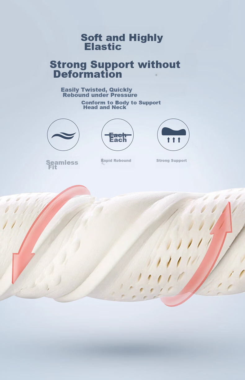 AVIVI Thai Latex Pillow Core Neck Support Pillow for Sleep Aid, Adults, Students, Children, 30*50cm, Pure White 5