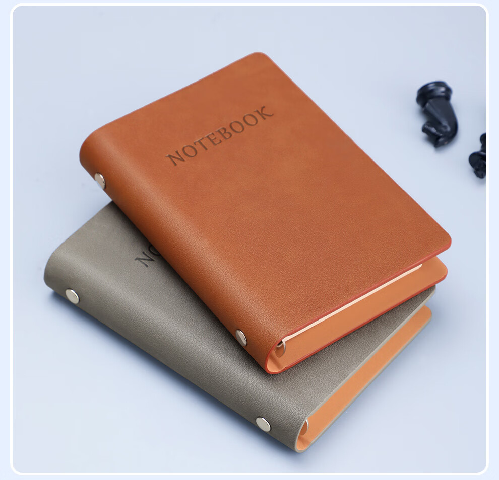 Jiaranheng A7 Loose-Leaf Notebook, Pocket-Sized Business High-Quality Portable Mini Notebook, Detachable Replaceable Inner Pages, Journal Notebook, Small Notepad, Customizable, Reddish-Brown Color 12