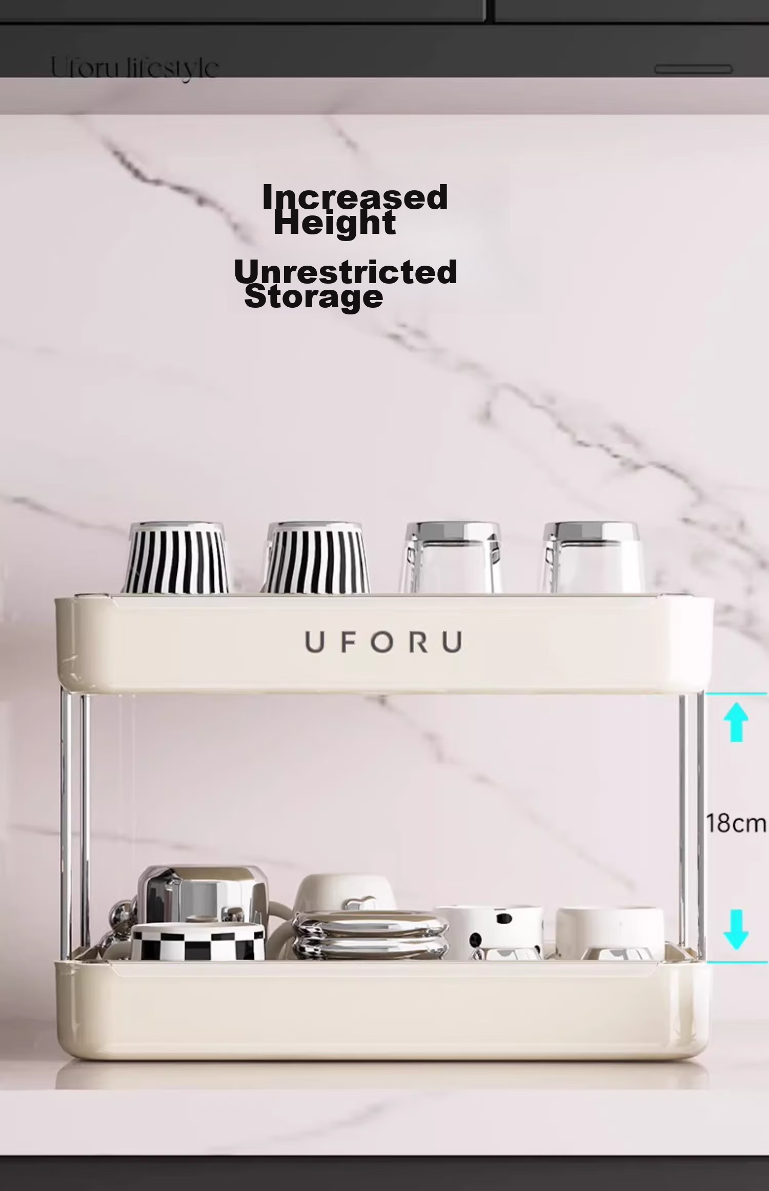 Jiadu Cup Storage Rack, Desktop Holder for Water Cups And Teacups, Dining Table Tray, Light Luxury Home Use, Double-Layer Draining Cup Rack 7