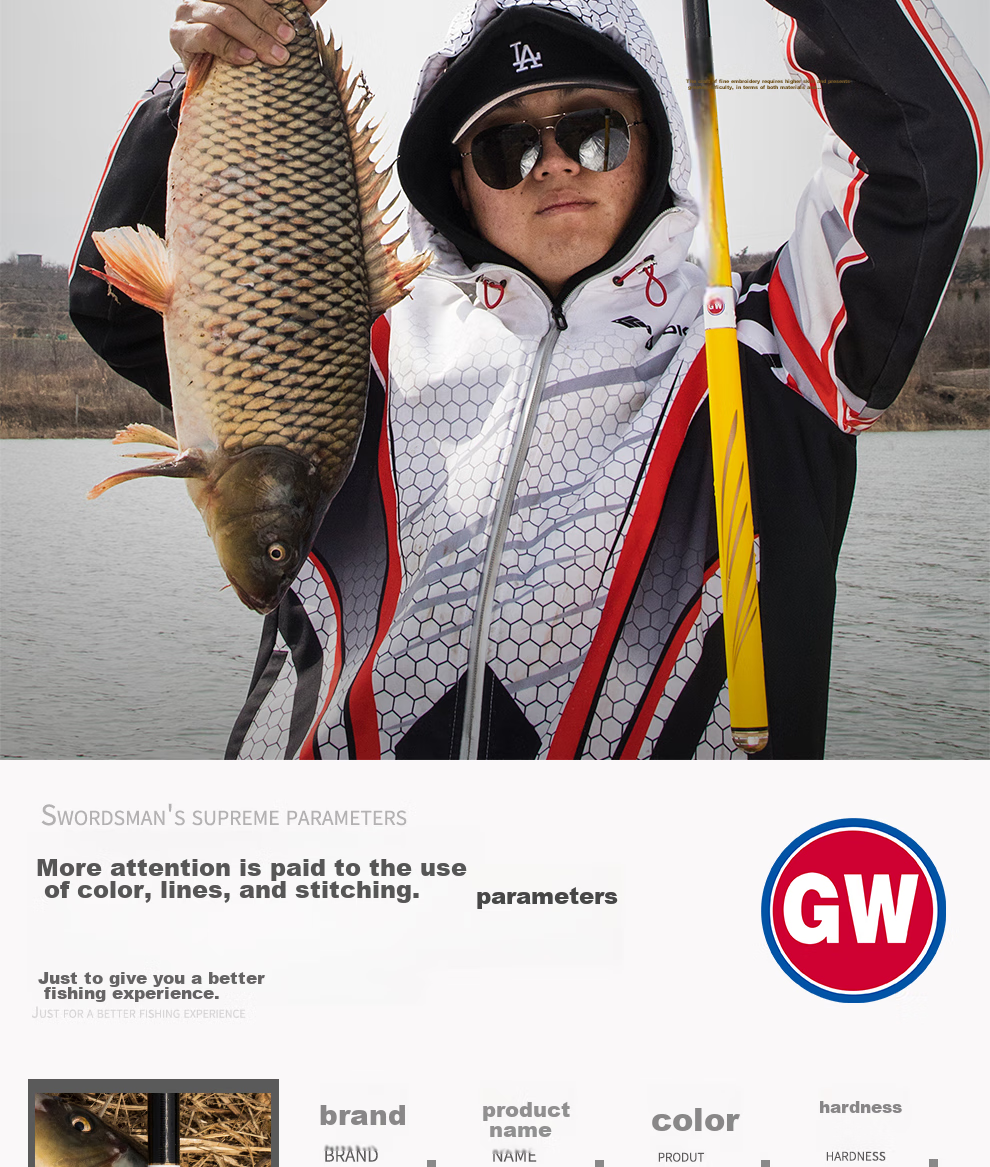 GW Fishing Rod Jian Shou Zhen Xun 7.2 Meters Strong And Durable 28-Section All-Purpose Big Fish Rod Ultra-Light Ultra-Hard High Carbon Steel Platform Fishing Rod 3
