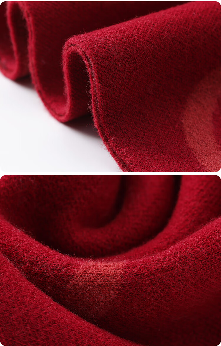 JIUMU Pure Wool Scarf Women's Autumn Winter Warm Neck Warmer Red Gift Box for Birthday and Festivals 21