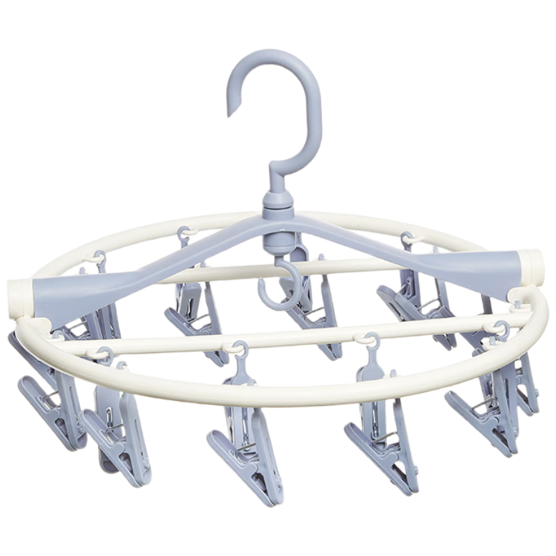 Ourunzhe Foldable Sock Hanger, Windproof Clothes Drying Rack, Multifunctional Drying Stand, Baby Sock And Clothing Hanger, Towel Rack, 32 Clips