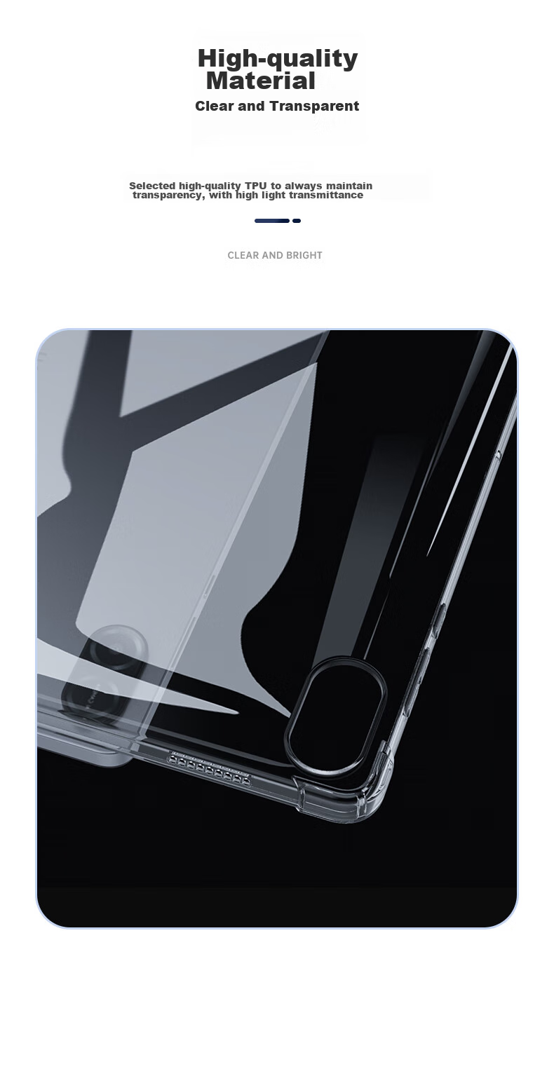 BIAZE Compatible with Honor X10 Pro/X9 Pro 2026/25 Protective Case, Honor Tablet 11.5-Inch, Shockproof TPU Corner Protection Cover PB563-Transparent White 9