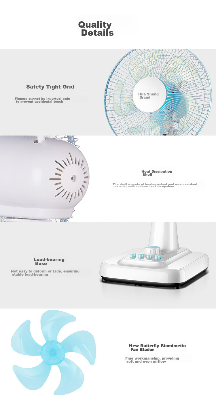 Wahson Electric Fan/Desk Fan/Low Noise Fan/High Air Volume Household Fan/Air Conditioner Companion AC Fixed Frequency Fan WS-A1201A 10