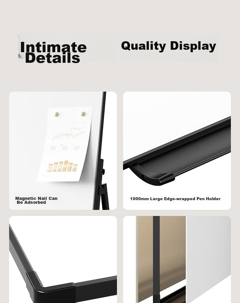 Deli Frameless Whiteboard 180*90cm, A-Type Frame with Magnetic Office Meeting Whiteboard, Frame-Style Writing Board, Includes Eraser, Whiteboard Markers, Magnetic Pins, 8786 17