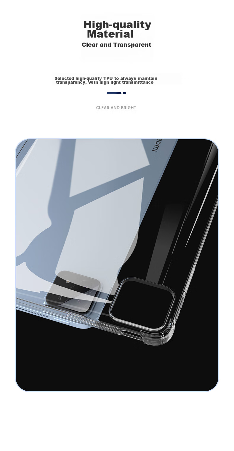 BIAZE Compatible with 2024 Xiaomi Pad 6s Pro 12.4-Inch Protective Case, Xiaomi Tablet Protective Cover, TPU Transparent Shockproof Outer Back Shell for Xiaomi Device PB501 9
