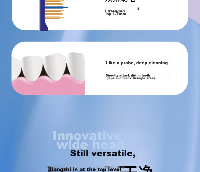 EBISU Four-Stage Bristle Adult Toothbrush, Medium Bristles for Luxurious Oral Care, Deep Cleaning And Fresh Breath, 4 Pieces with Random Colors 11
