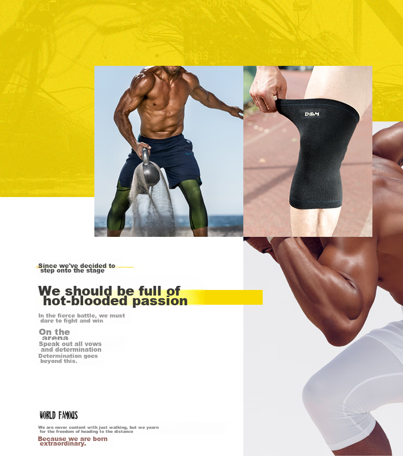 D&M Japanese Imported Knee Brace Professional Sports Knee Support for Men And Women, Suitable for Basketball, Running, Hiking, Badminton, Meniscus Protection, Single Piece 3