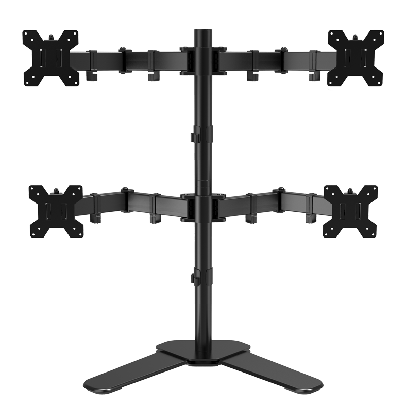 ATSCORE Four-Screen Display Stand, Four-Screen Monitor Mount, Computer Stand for 15-30 Inches, Multi-Screen Display Riser Stand