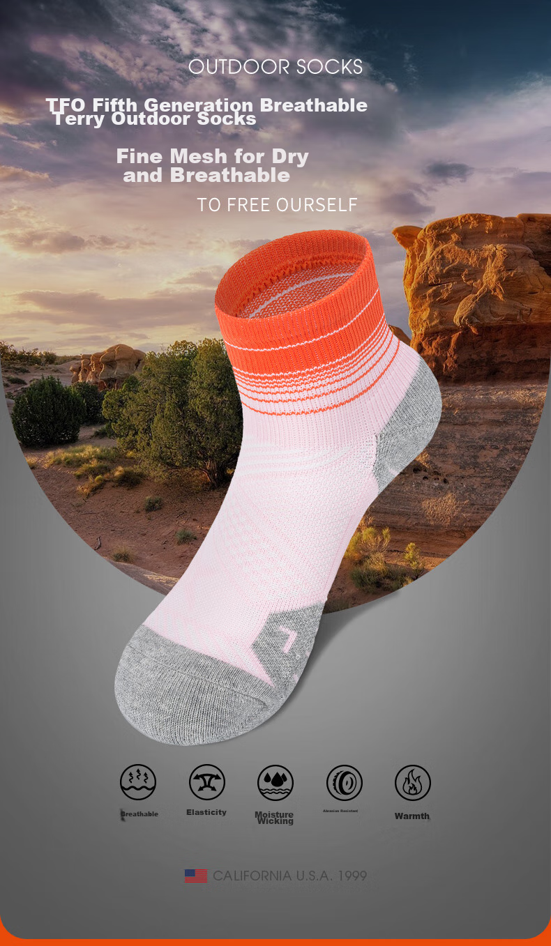 TFO Competition-Grade Outdoor Socks, Comfortable Breathable Mid-Calf Hiking Socks for Sports And Trekking, 2202402 Women's Light Pink 2
