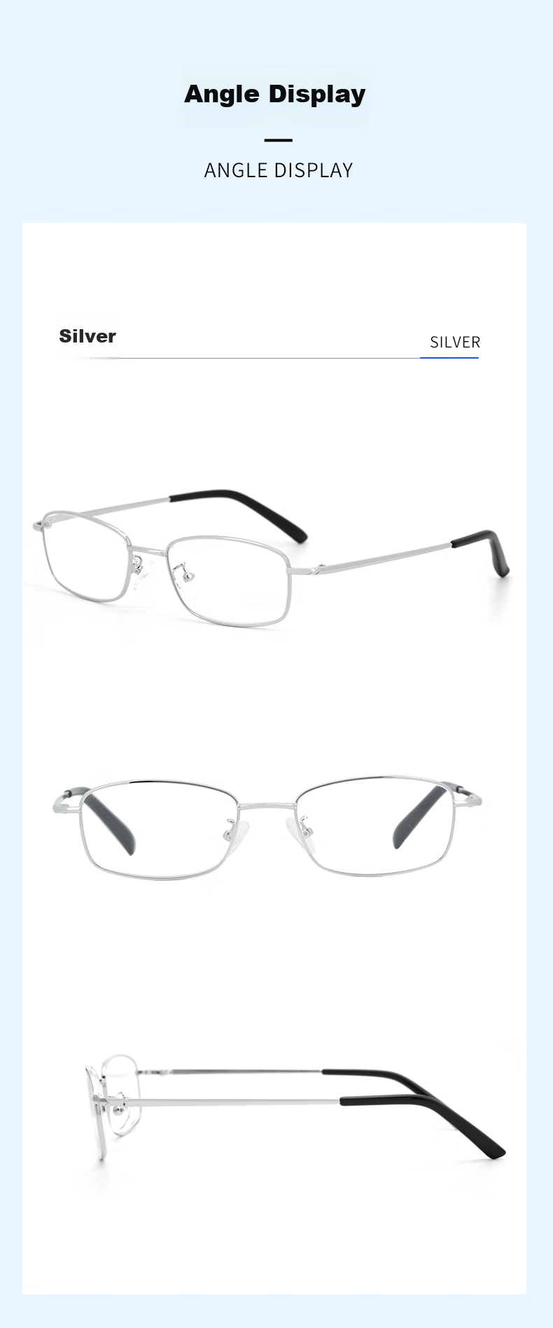 SHOWBIZS Anti-Blue Light Reading Glasses for Middle-Aged And Elderly Men And Women, High Definition Presbyopic Glasses, 1920 Silver Color 5