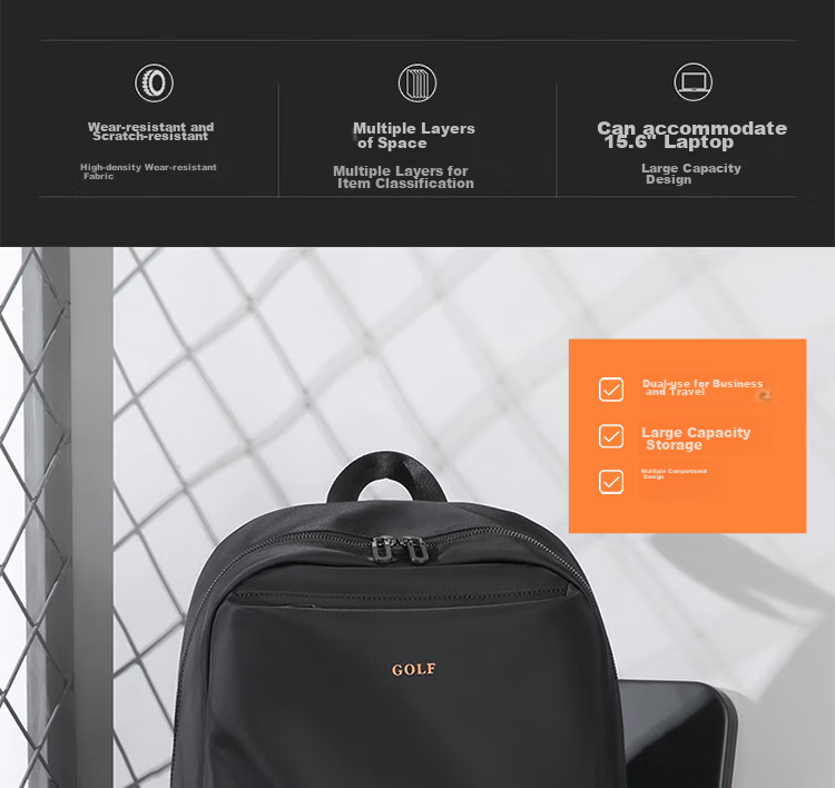 GOLF Backpack for Men, Travel Bag with 15.6-Inch Laptop Compartment, Multi-Compartment Student Schoolbag for Commuting And Business Trips 4