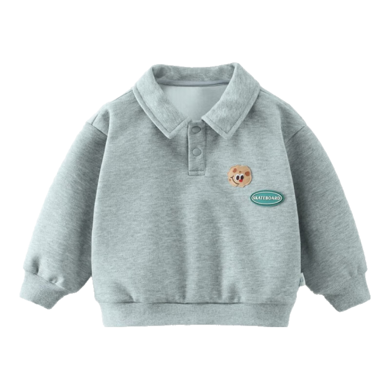Ciciibear Boys' Long Sleeve Hoodie Spring and Autumn New Children's Polo Shirt Baby Spring Top Toddler 2024