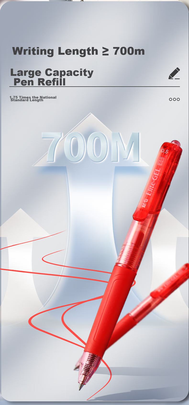 M&G Stationery E01 Retractable Gel Pen, Student 0.5mm Red Pen, Bullet Tip, Office Supplies, Red, 12 Pens/box, National Day Gift 7