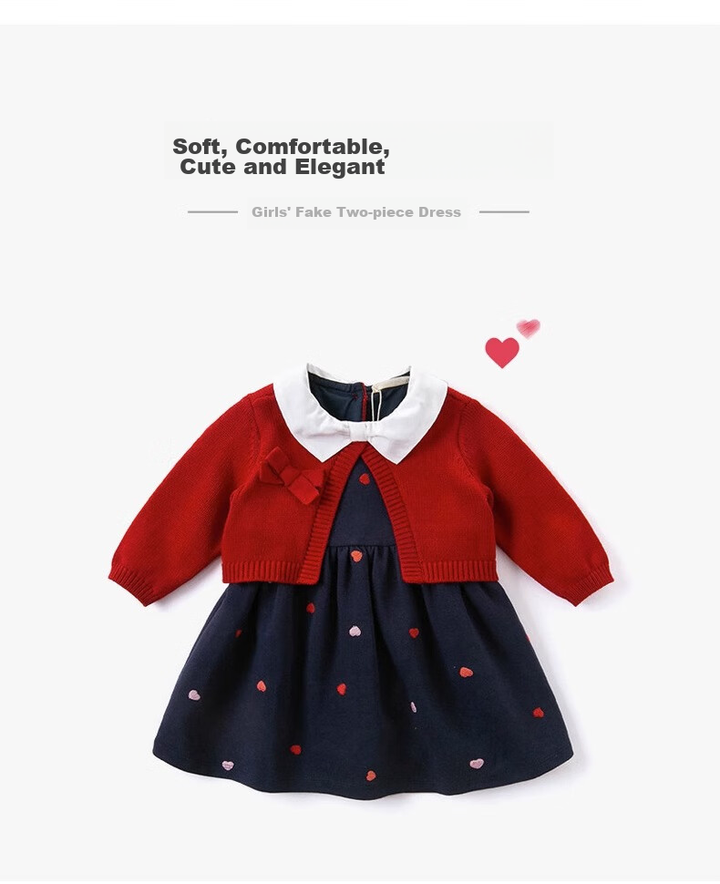 DAVE & BELLA [Same As in Mall] Girls' Dress Children's Dress Spring And Autumn Princess Dress for Girls Baby Clothes 1
