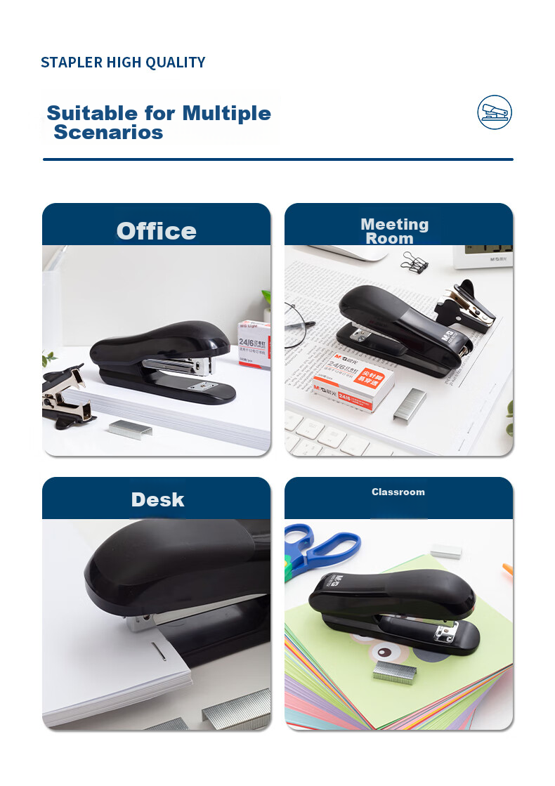 M&G Rotatable Stapler, Classic 360-Degree Swivel Stapler, Durable Business Office Supplies, Single Pack Gray ABS91627 Back-To Essential 9