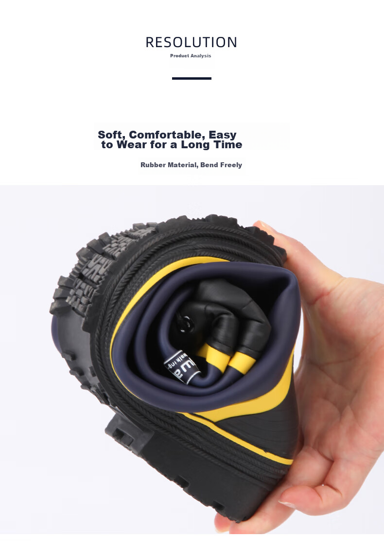 Jolly Walk Water Boots, Rain Boots for Men, High-Top Waterproof Shoes, Long Fishing Boots, Car Washing Waterproof Overshoes, Rubber Shoes JW211 Blue And Yellow 41 13