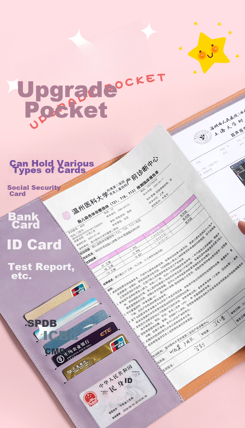 SIMAA Pregnancy Check-Up Organizer A4 A5 Prenatal Report Folder Document Storage Bag Pregnancy Loose-Leaf Record File Portable Ultrasound Examination File Folder Lavender Purple 14